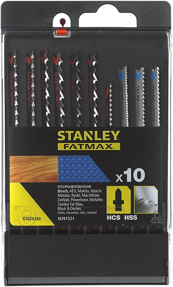 STANLEY STA29240-XJ Juegos de 10 hojas HCS/HSS en tipo Cassette, Black