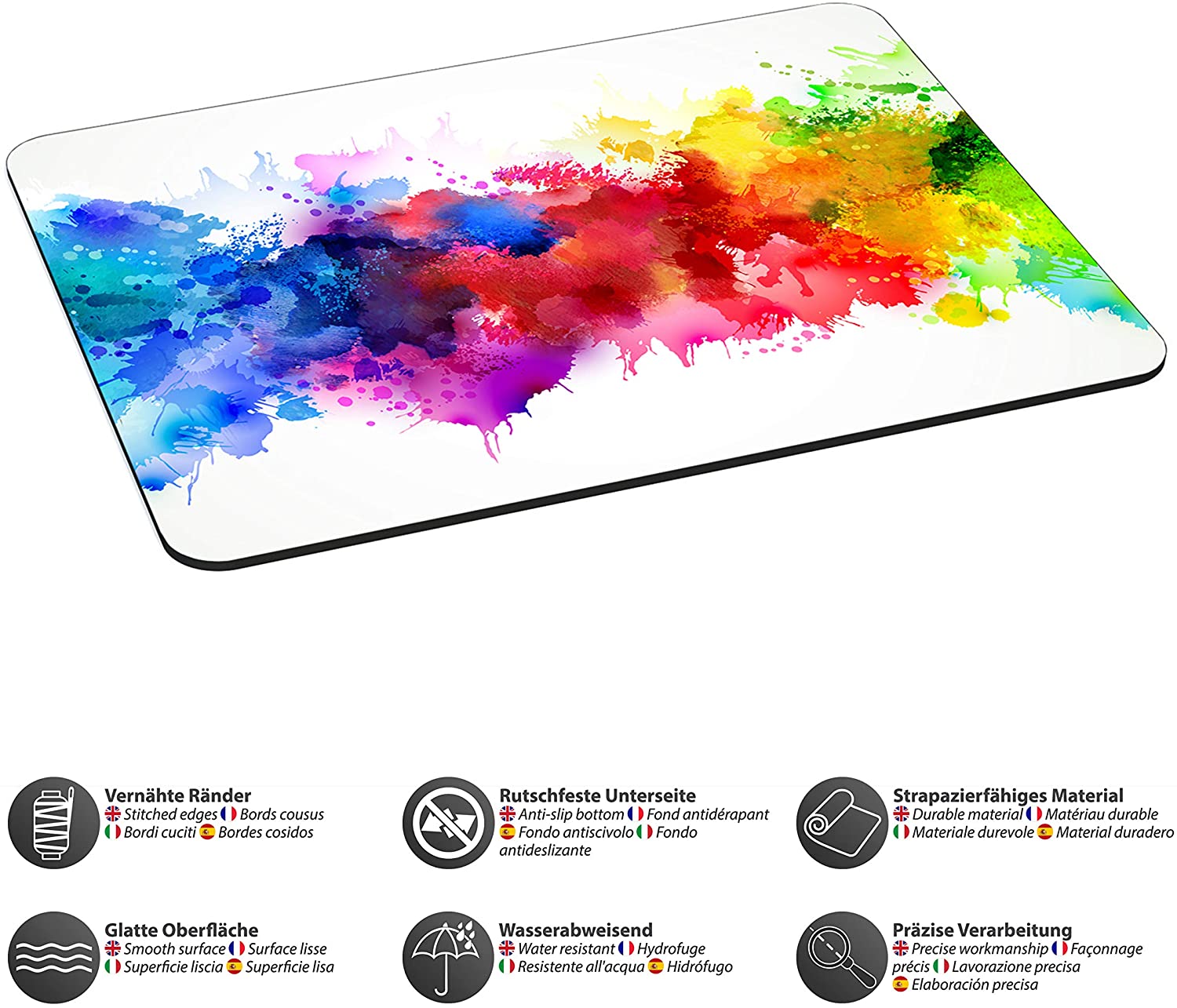 Pedea Gaming and Office Mouse Mat - 350 x 280 mm - with Stitched Edges and Non-Slip Bottom, Color Blob, 35 x 26 cm - Image 3