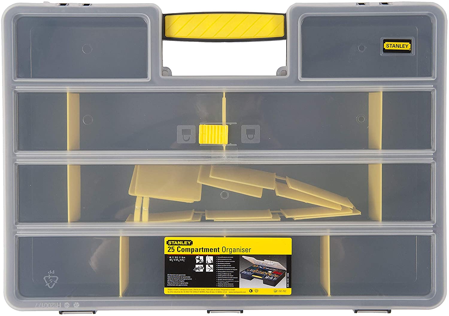 STANLEY 199 Storage Organiser Durable Clear Lid, 1-92-762, Multi-colour, 45,7 x 32,7 x 7,9 cm - Image 4