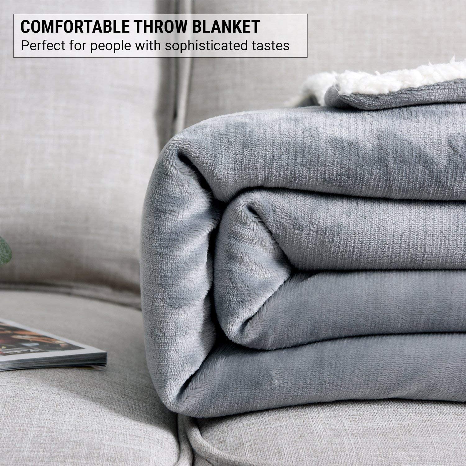 VIA MONTEN Sherpa Fleece Throw Blanket - Image 2
