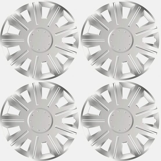 Versaco Car Wheel Trims VICTORY15 - Silver 15 Inch 9-Spoke - Boxed Set of 4 Hubcaps - Includes Fittings/Instructions