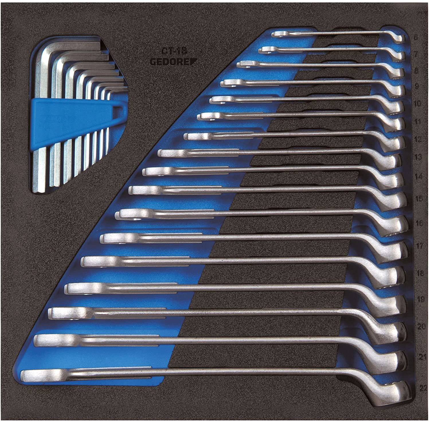Gedore 1500CT2-1B 2/3 Check-Tool-Module Combination Wrench Bent - Silver
