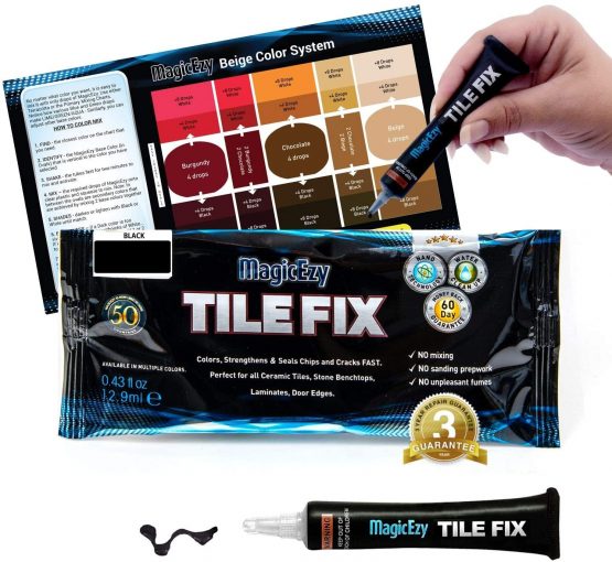 MagicEzy Tile Fix - (Beige) - Professionally and Easily Touch-Up Cracks Less Than 1 mm on Your Floor and Wall Tiles, Porcelain and Ceramic Surfaces