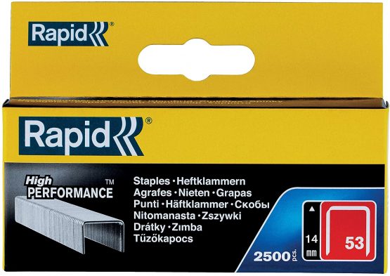Rapid High Performance Staples, No.53, Leg Length 14 mm, 11860425 - 2500 Pieces