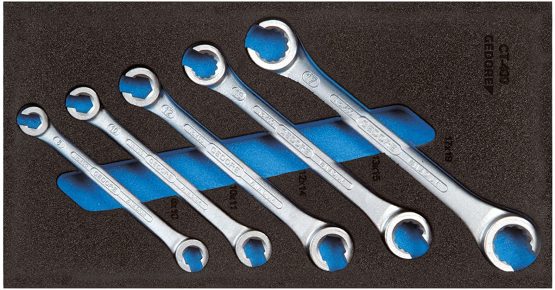 Gedore 1500 CT1-400 Set of Open Flare nut spanners in 1/3 CT Module