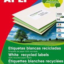 APLI- Permanent White Labels Recycled 100 hojas White