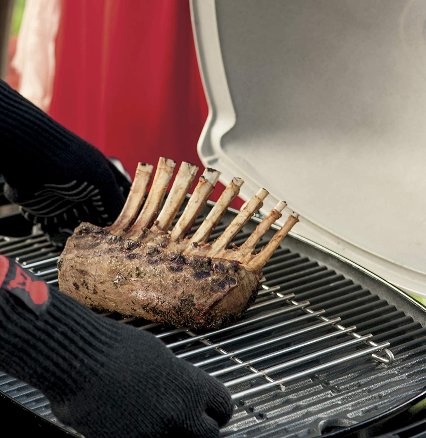 Weber Roast Rack, Large (37 x 23cm), made of Stainless Steel, for indirect Grilling fits Q Series - Image 2