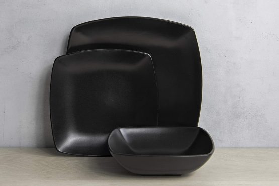 Creative Tops 5149357 Raven Black 12 Piece Dinner Set, Square, Ceramic, Service for 4 - Image 4