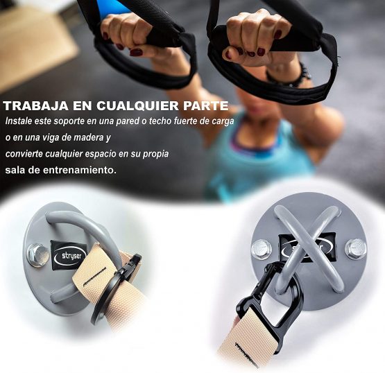 Stryser Ceiling and X-Wall Anchor Bracket for Suspension Straps Gymnastic Rings Yoga Swing Battle Strings Boxing Equipment Includes Screw Set with Fischer Duopower... - Image 4