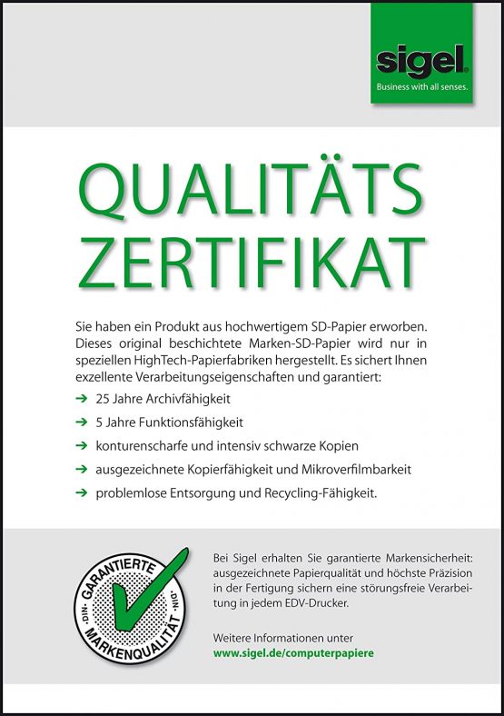 SIGEL 36243 Listing Paper, 6" x 240 mm, 3-part, 56/57 gsm, vp's, white, blank, 2000 sets - Image 2