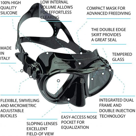 Cressi Nano - Professional Scuba and Free Diving Mask - Soft SiliconeCrystal or Black - Image 4