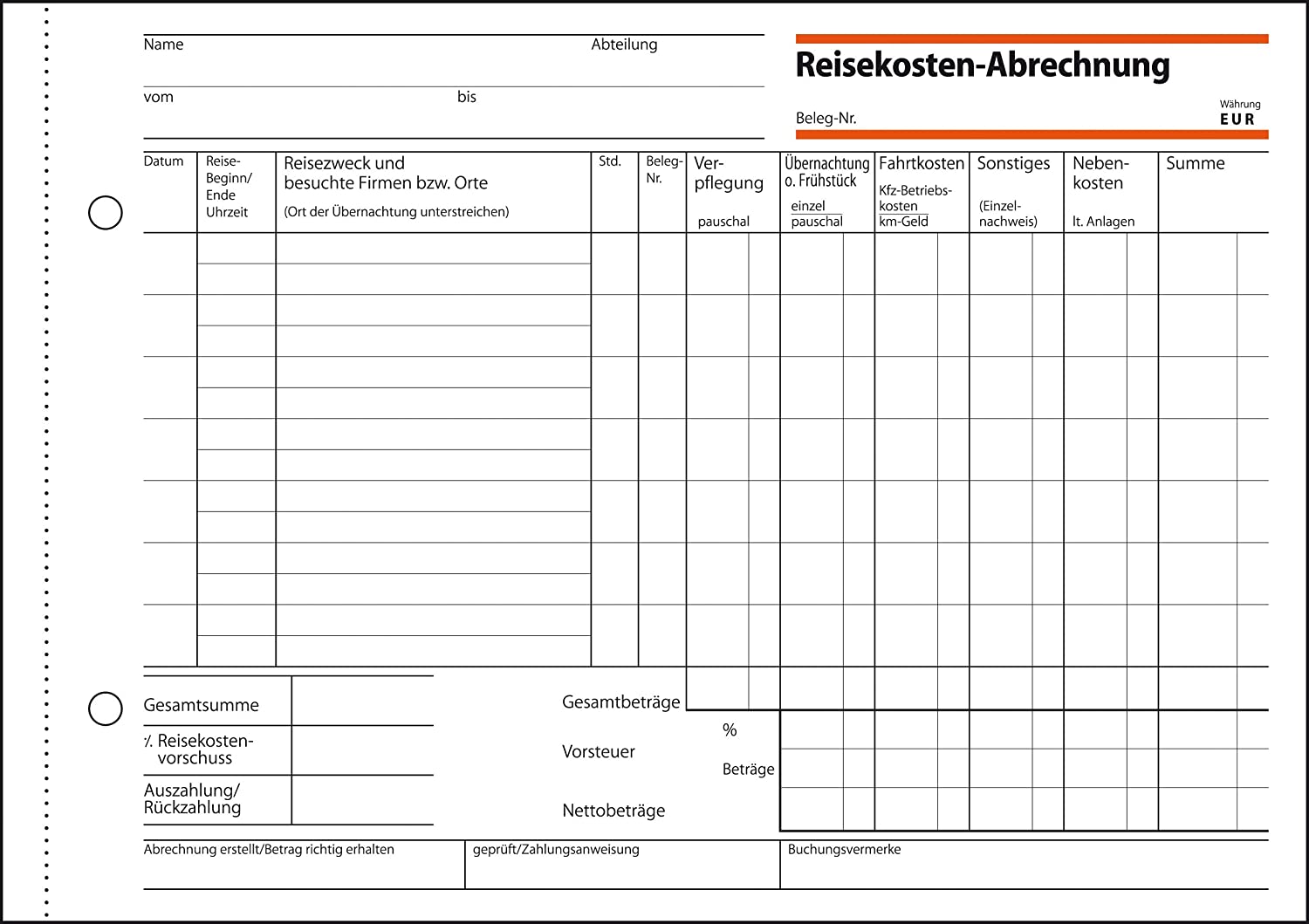 Sigel Forms - Travel Abrechnungen A5q Weekly 5 piece, grün - Image 2