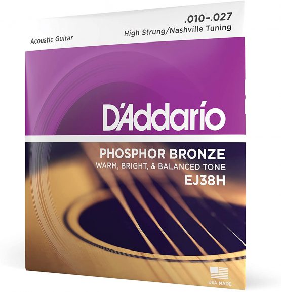 D'Addario EJ38H Phosphor Bronze High-Strung/Nashville Tuning (.010-.027) Acoustic Guitar Strings