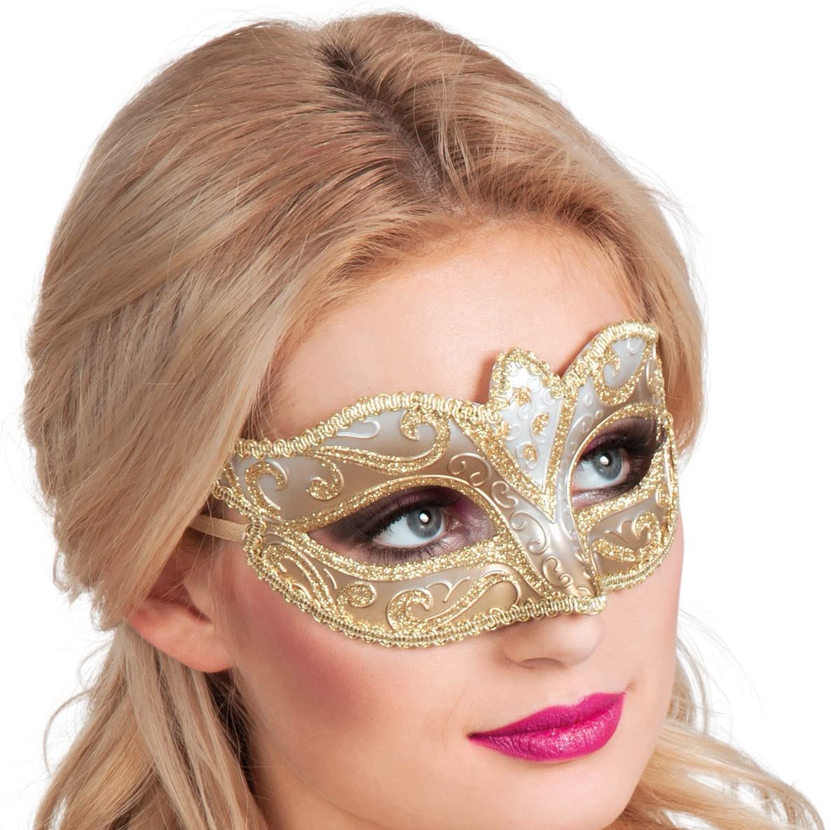 Boland 00338 Venice Felina Eye Mask, Gold, Elegant, Ornaments, Masquerade Ball, Venice, Carnival, Halloween, Fancy Dress - Image 2
