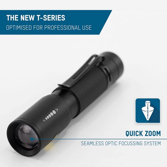 ANSMANN LED, 60 Lumens Flashlight With Adjustable Focus [Black] Torch Light Includes 1 x AA Battery & Detachable Clip Ideal For Outdoor Use-3 Year Warranty, Aluminium - Image 4