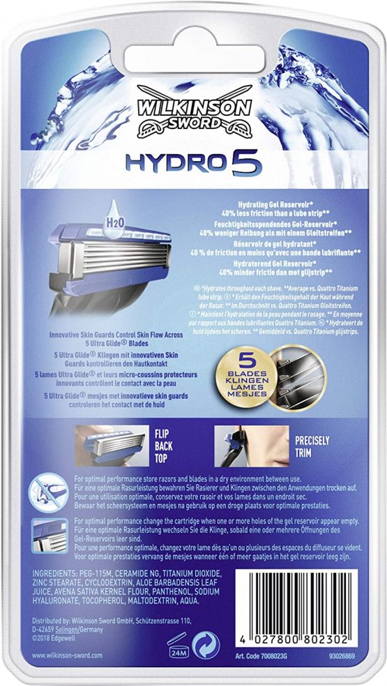 Wilkinson Sword Hydro 5 XXL Pack Razor with 9 Refill Blades - Image 2
