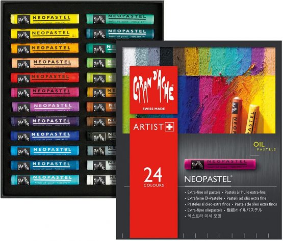 Caran D'Ache Neopastel artists quality colouring oil pastels tin set of 24 assorted colours - Image 2