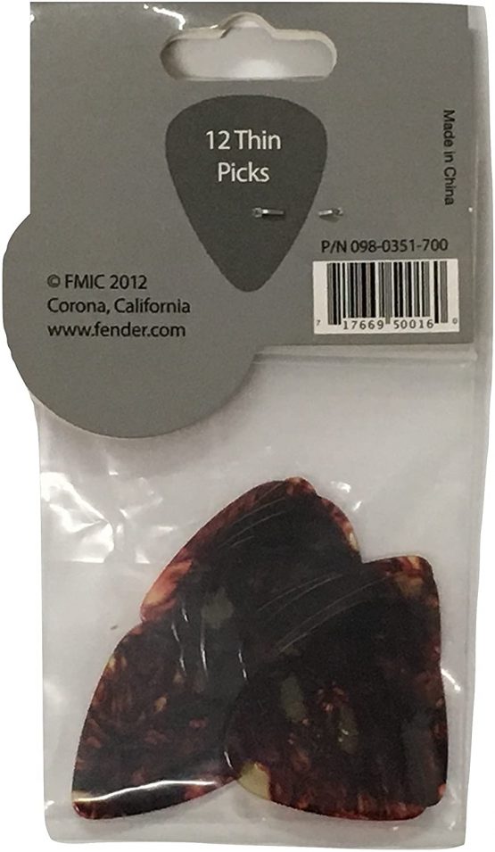 Fender 351 Shape Classic Picks - Tortoise Shell - Thin - 12 Count Pack, 1980351700 - Image 3