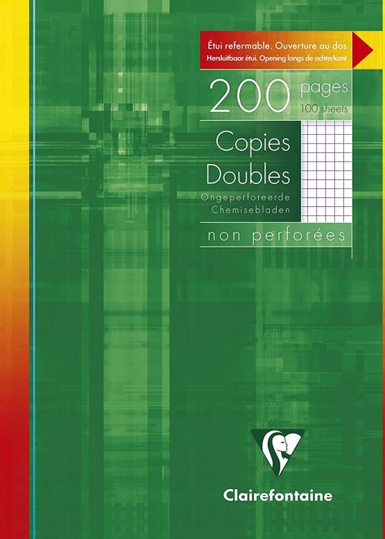 Clairefontaine Unpunched Double Sheets, A4, 90 g, 100 Sheets, Squared Ruled