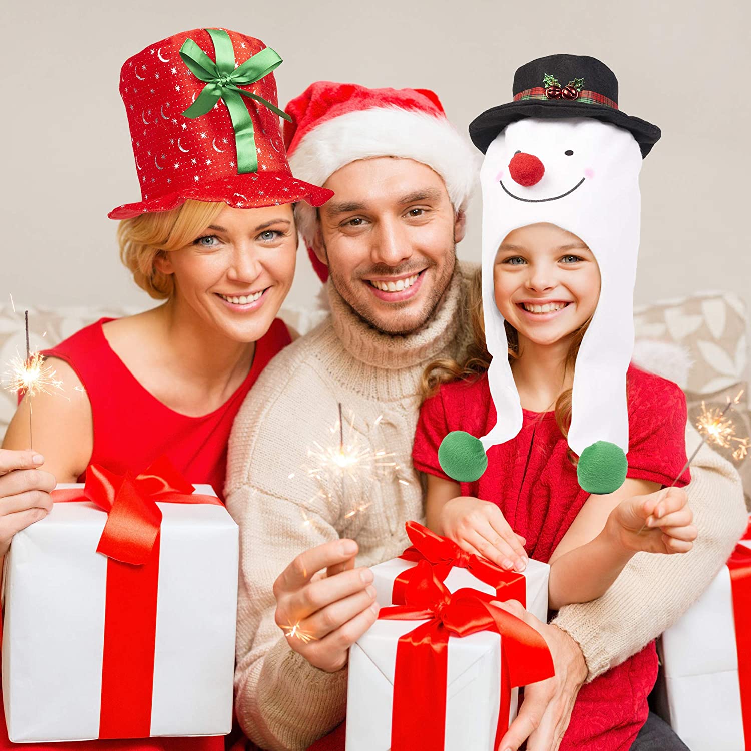 THE TWIDDLERS 5 Funny Christmas Hats, Christmas Party Hats, Fancy Dress Christmas Hat for Kids & Adults - Image 2