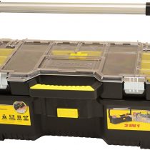 STANLEY Toolbox Tote with Portable Organiser for Tools and Small Parts, Heavy Duty Metal Latch, Removable Dividers, 24 Inch, 1-97-514