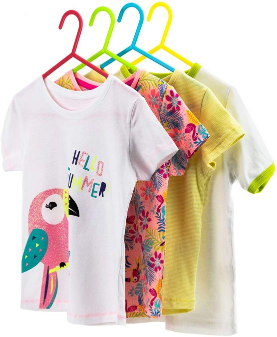 HANGERWORLD Pack of 10 Children's Plastic Coat Hangers with Trouser Bar for Baby & Toddler Clothes-30cm (11.5"), Mixed - Image 2