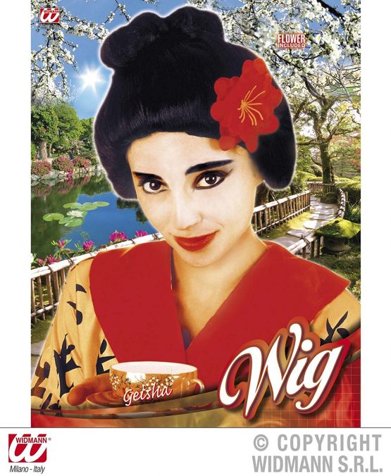 Geisha withFlower Boxed Wig for Hair Accessory Fancy Dress - Image 3