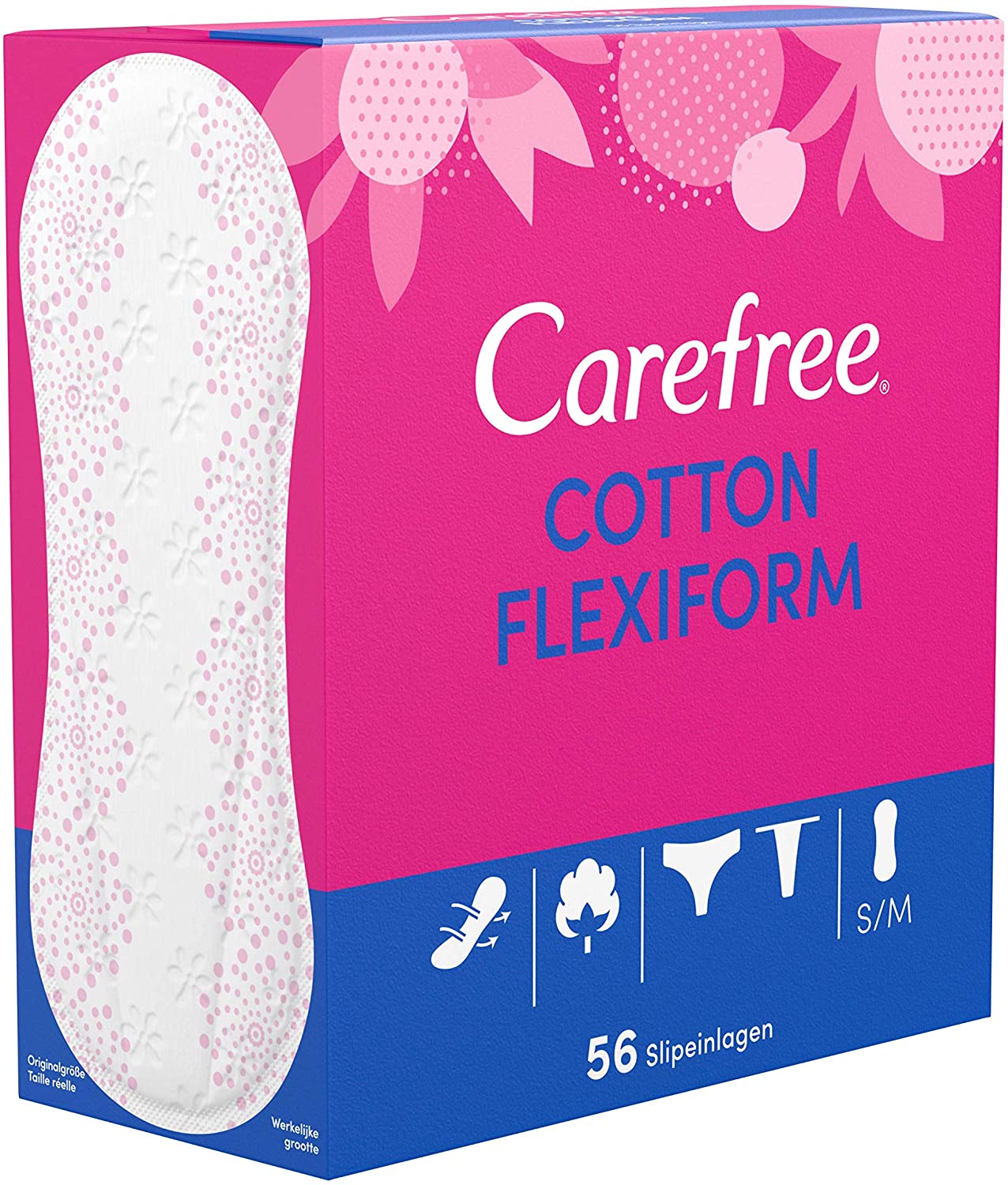 Carefree Cotton Feel Flexiform Panty Liners with Fresh Fragrance for