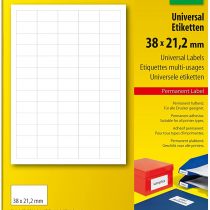 SIGEL LA101 Universal Permanent Labels, white, 3.8 x 2.12 cm, 1625 lbl = 25 sheets, white