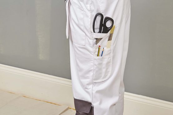 ProDec Advance AWBBXL Stain-Resistant, Hardwearing, Multi-Pocket Decorator's Bib and Brace, White, X-Large - Image 4