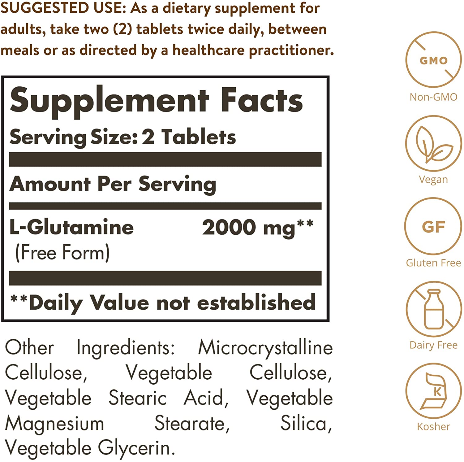 Solgar L-Glutamine 1000 mg Tablets, Pack of 60, Supports Muscle Function, for Active Lifestyles - Image 2