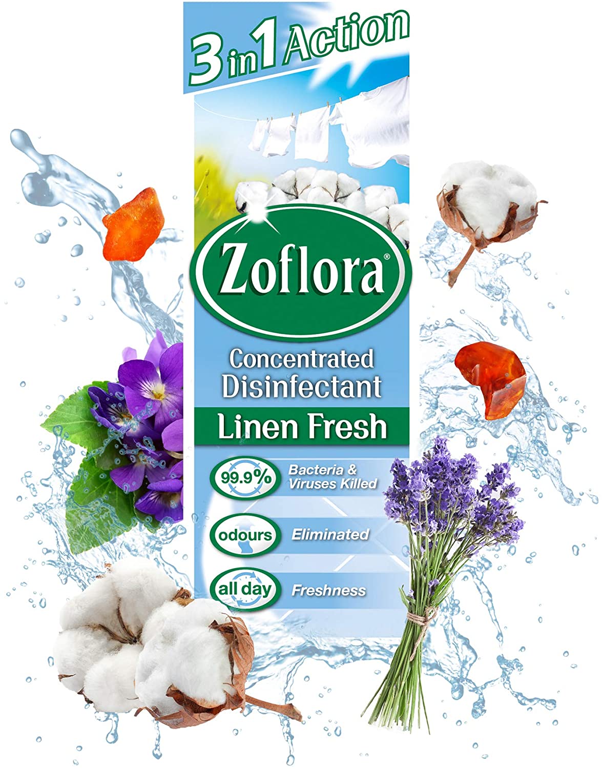 Zoflora Concentrated Disinfectant Linen Fresh 120ml, 120 ml (Pack of 1)