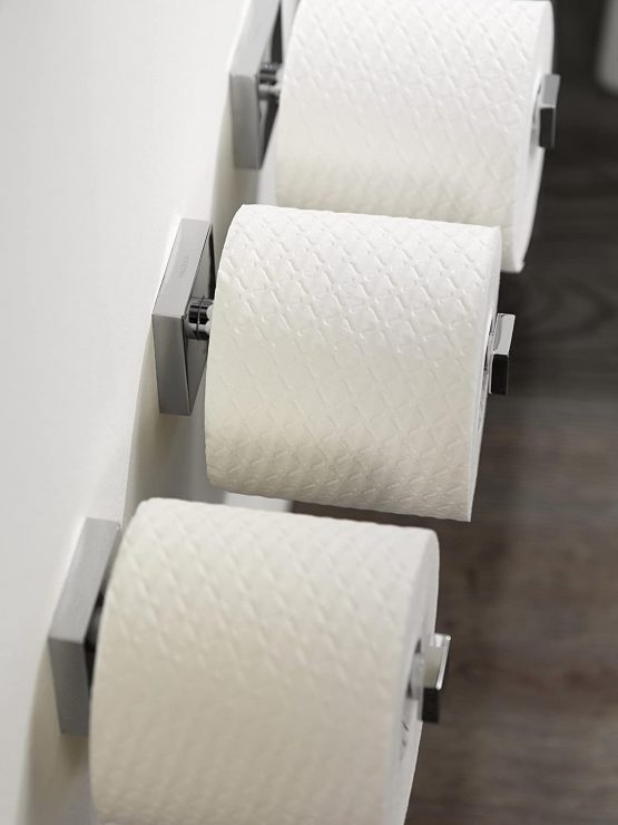 Haceka Mezzo 1113589 Stainless Steel and Zinc Alloy Spare Toilet Roll Holder, Silver - Image 4