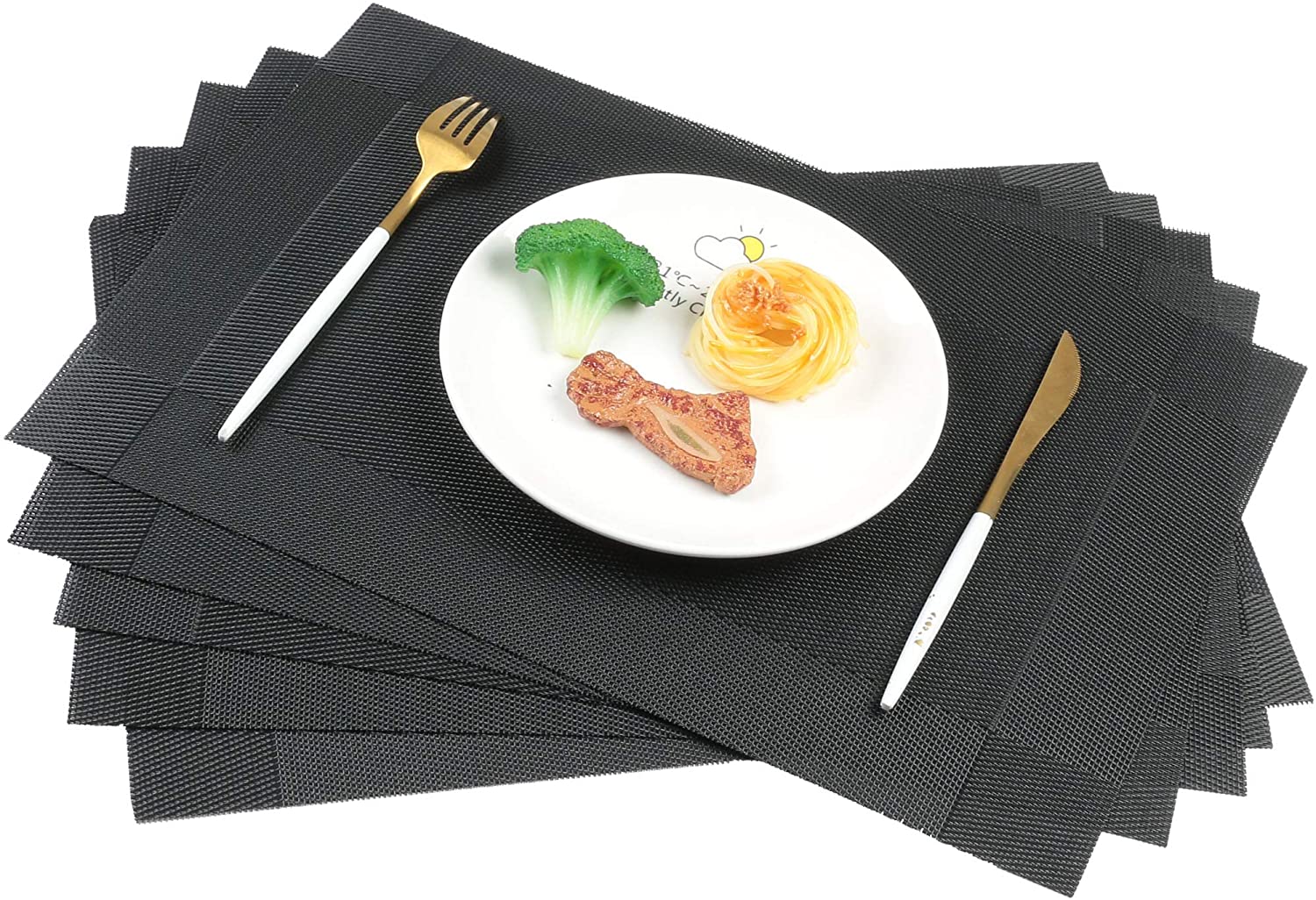 Famibay PVC Placemats with Coasters Set of 6 Heat Resistant Durable