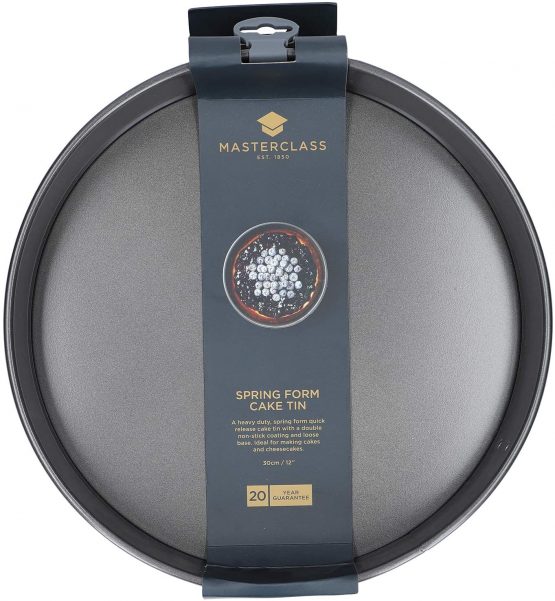 MasterClass KCMCHB45 30 cm Springform Cake Tin with Loose Base and PFOA Non Stick, Robust 1 mm Carbon Steel, 12 Inch Extra Large Round Pan, Grey - Image 3