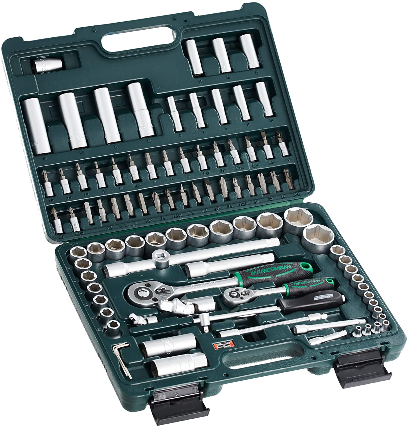 Mannesmann Socket Set Sockets and Bits in CV/Allround (94 Pieces), Multicolor, 37,5 x 29 x 7 cm - Image 2