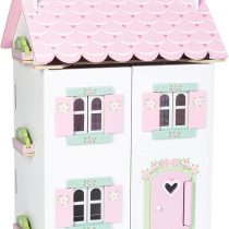 Le Toy Van - Sweetheart Cottage Large Wooden Doll House With Furniture | Boys & Girls 3 Storey Wooden Dolls House Play Set - Suitable For Ages 3+