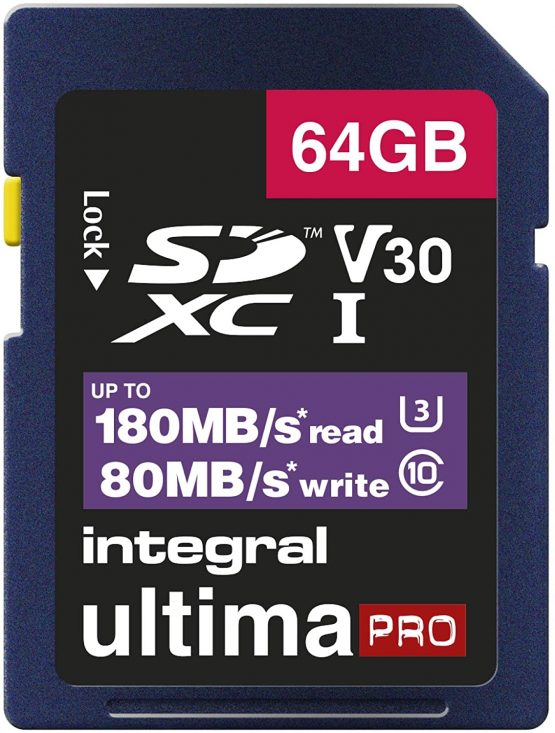 Integral 64GB SD Card 4K Video Read Speed 180MB/s and Write Speed 80MB/s SDXC V30 U3 180-V30 Our Fastest Ever High Speed SD Memory Card - Image 2