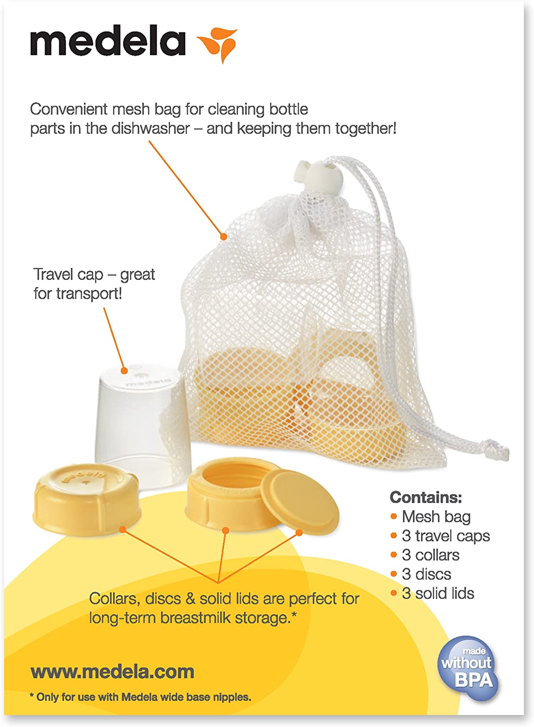 Medela Breastmilk Bottle Spare Parts, Clear - Image 2