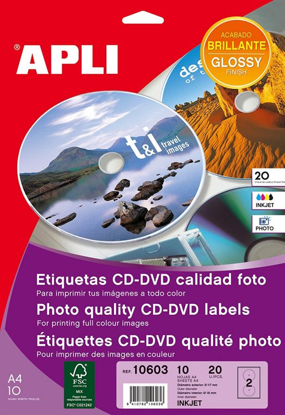 APLI Label MEGA CD-DVD117MM Blister 10H Inkjet PER