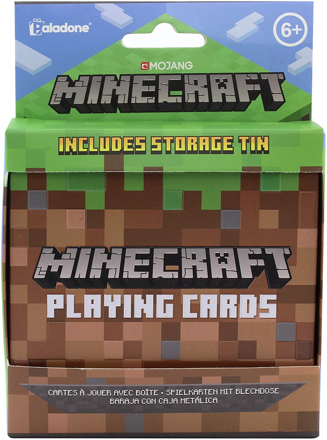 Minecraft Playing Cards with Embossed Storage Tin Officially Licensed Standard Deck with Featured Characters