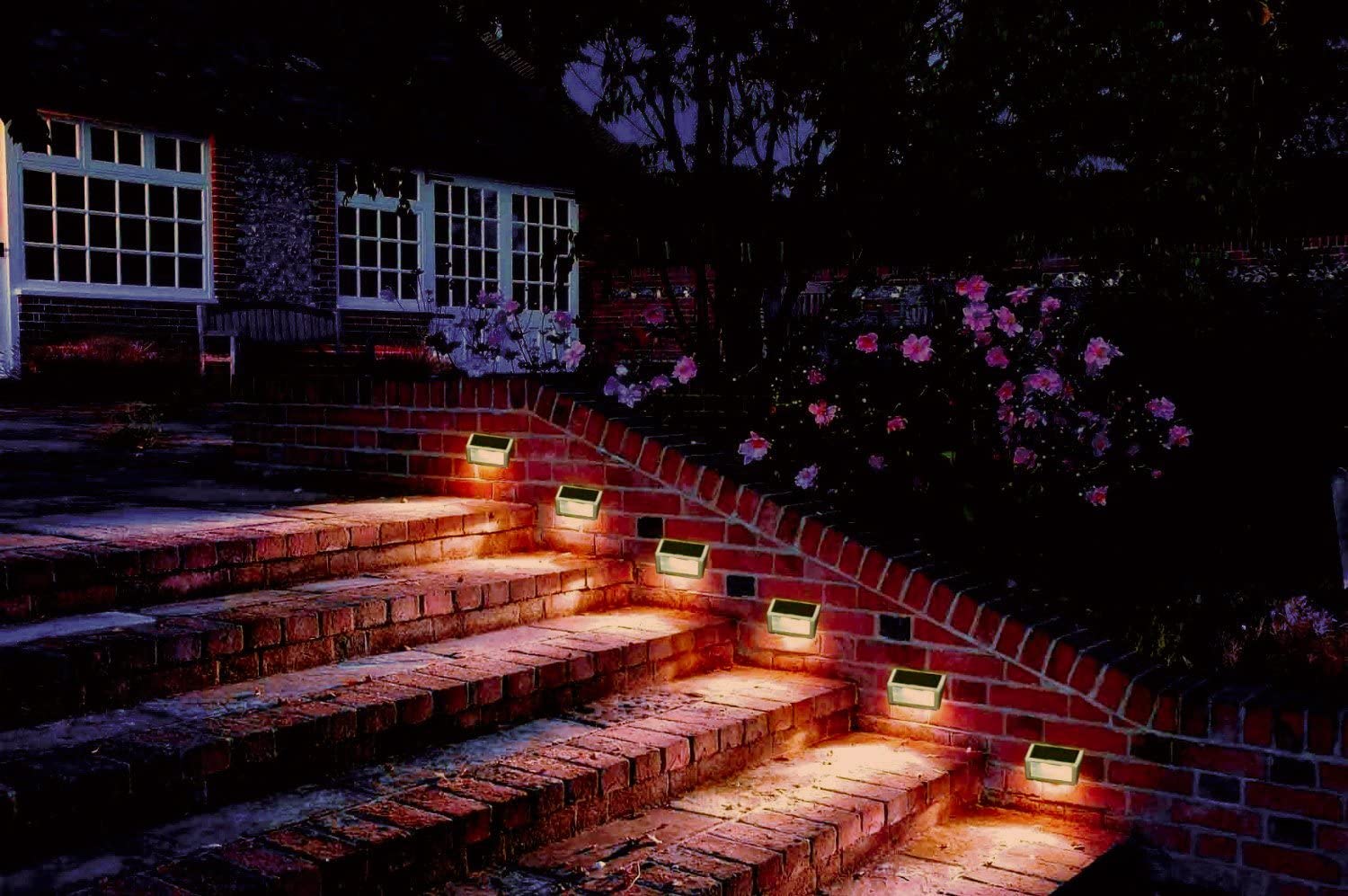 [Warm Light] XLUX S60 Solar Step Light, Stair Deck Lamp, Waterproof, 6
