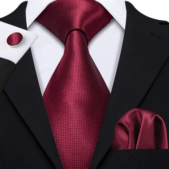 Barry Men Ties Plain,Solid Colors Handkerchief and Cufflink Necktie Set Formal Wedding Business - Image 2