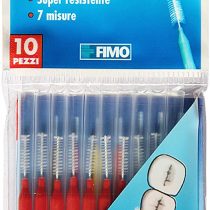 Pikdent Interdental Brushes with Coated Steel Core and Tyex Bristles Size 4 Red 0.7mm Cylindrical - 10 Brushes