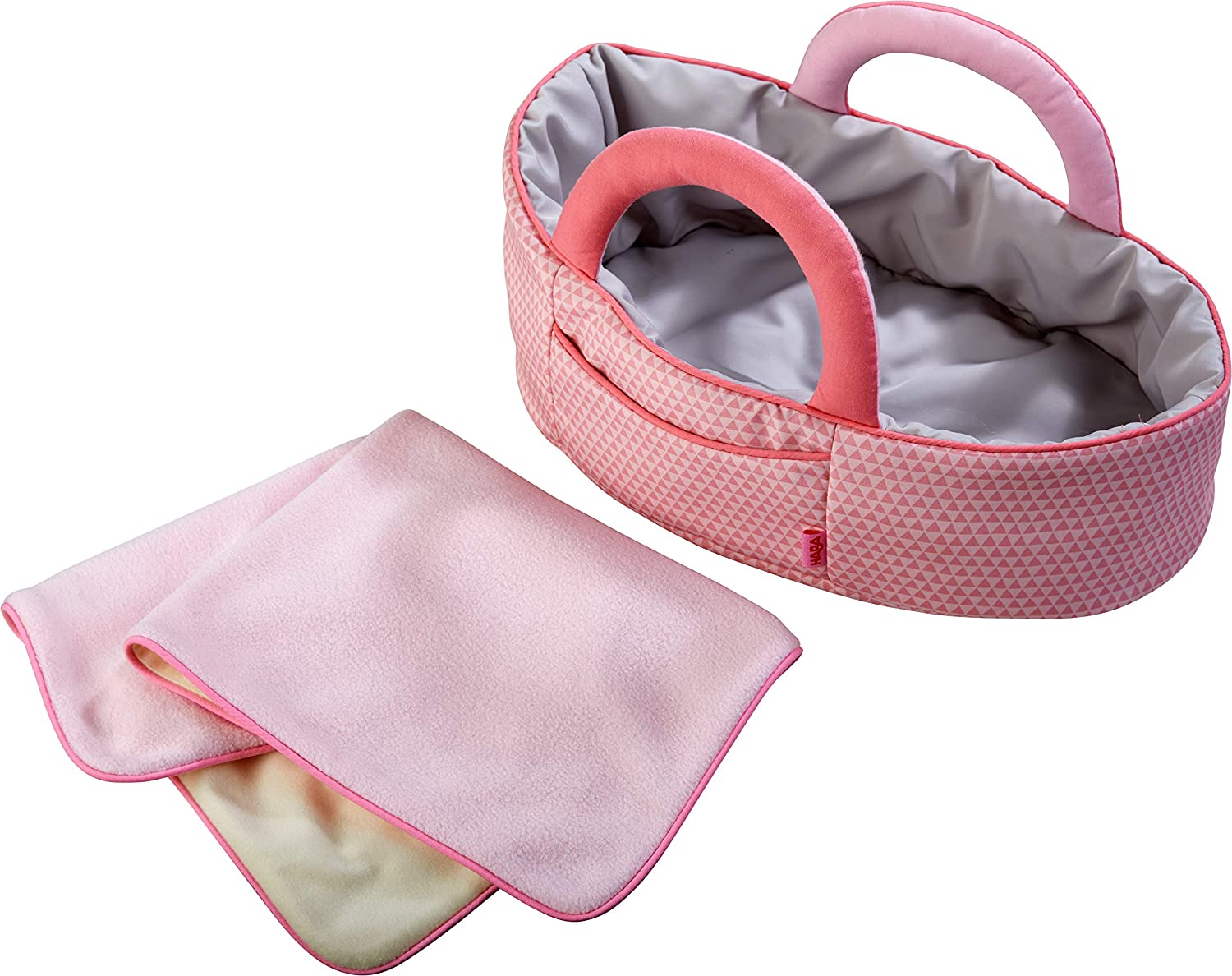 HABA Dolls Carrying Cot Pink For Toddlers, Small