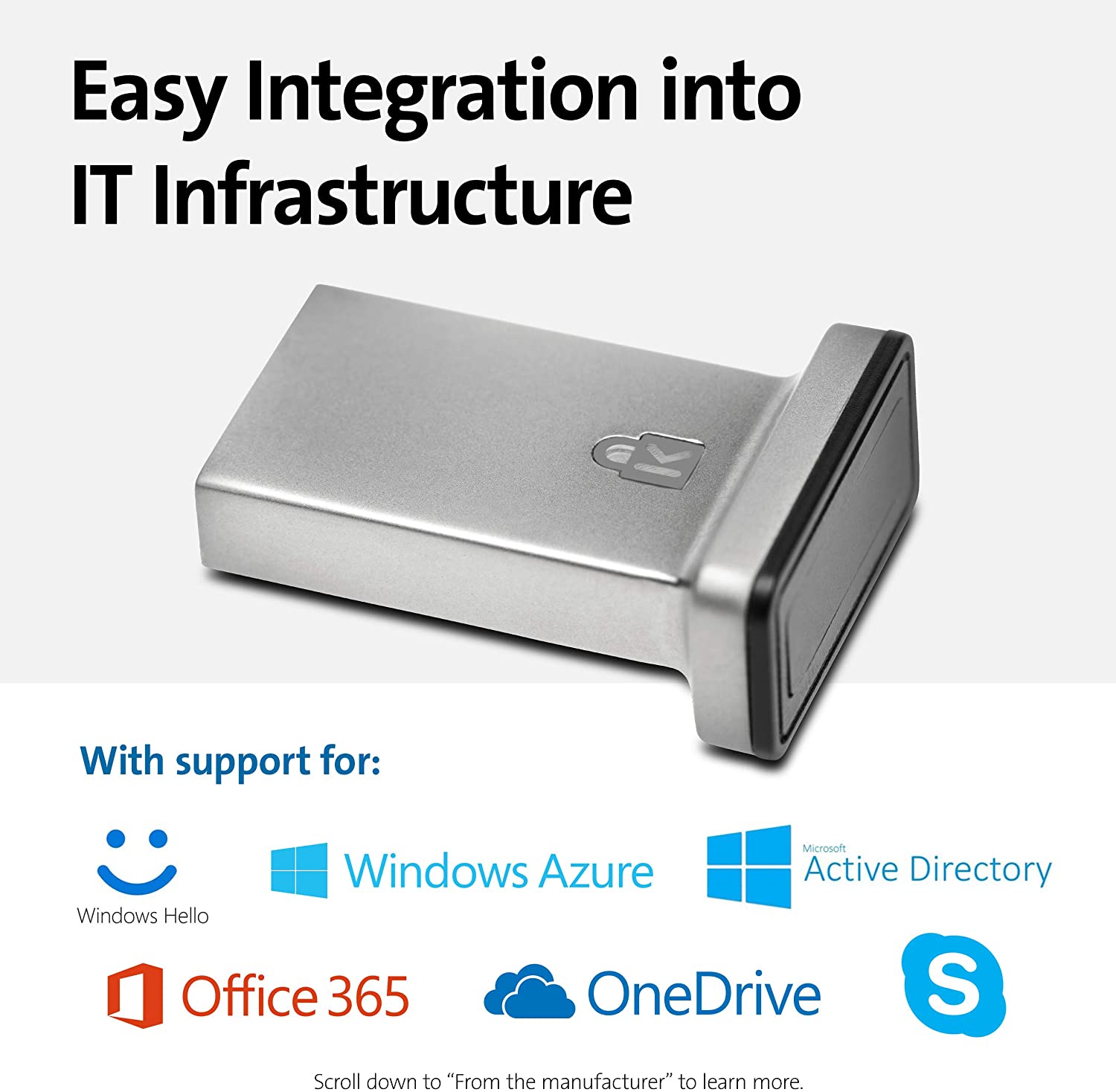 Kensington VeriMark Gen2 USB-A Fingerprint Key Reader - Windows Hello & Windows Hello for Business Tap and Go, Anti-Spoofing (K64704EU) - Image 2