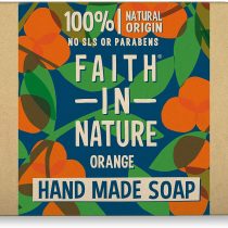 Faith In Nature Natural Orange Hand Soap Bar, Detoxifying, Vegan and Cruelty Free, No SLS or Parabens, 100 g