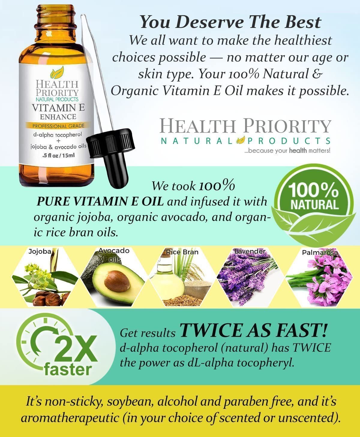 100% Natural & Organic Vitamin E Oil For Your Face & Skin, Unscented, 15,000/30,000 IU - Image 4
