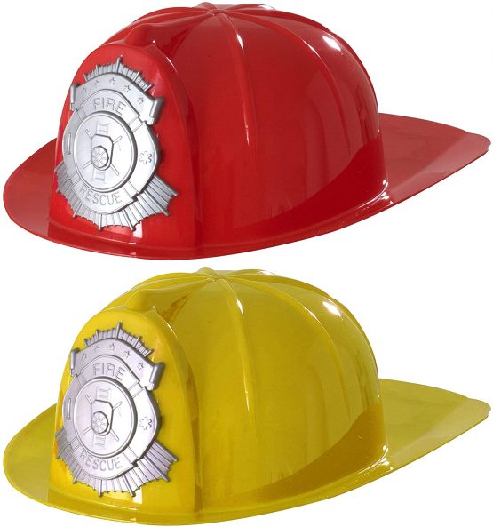 Wowow Toys & Games Kids Toy Fireman Fire Helmet | Role Play Fancy Dress Up Hat Accessory (2 Pack)