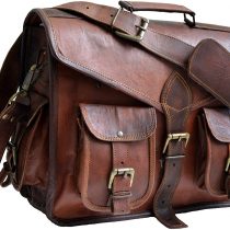 15" Leather Messenger Bag Laptop case Office Briefcase Gift for Men Computer Distressed Shoulder Bag